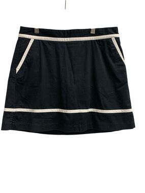 Lady Hagen Black Mini Skirt with Cream Trim Size S